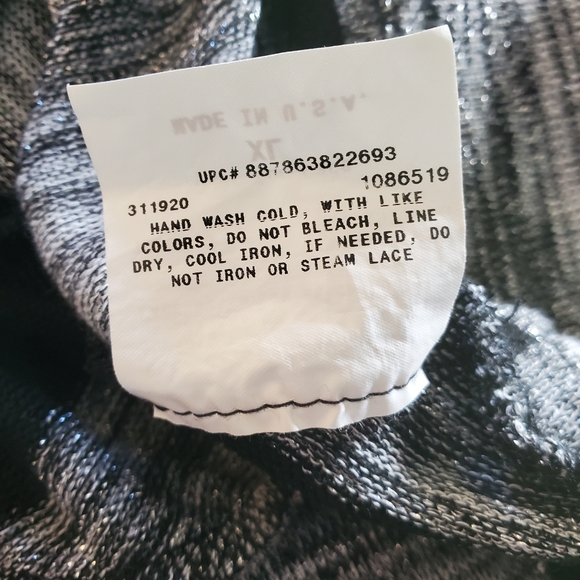 Iz Byer Black Gray Silver Striped Knit Sweater Top Size XL NWOT - Picture 9 of 16